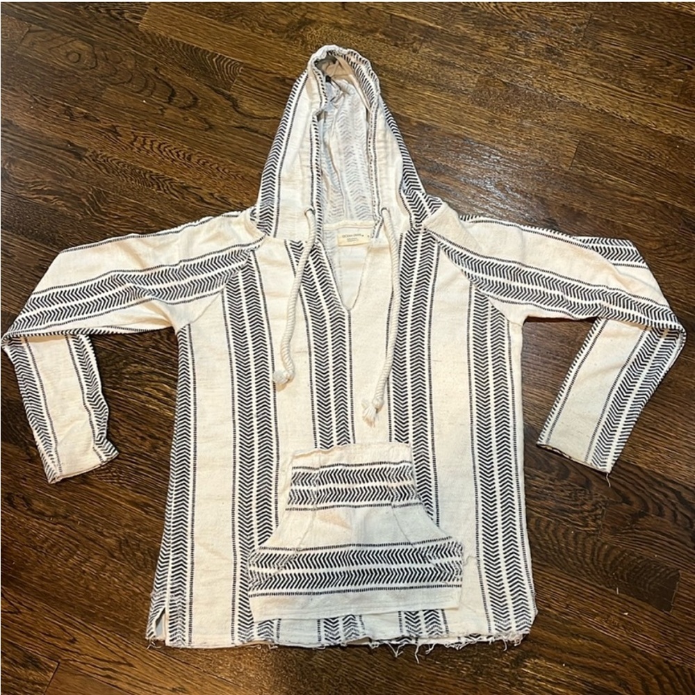 Ocean Drive Navy and White Knit Hoodie